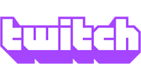 a purple twitch logo on a black background